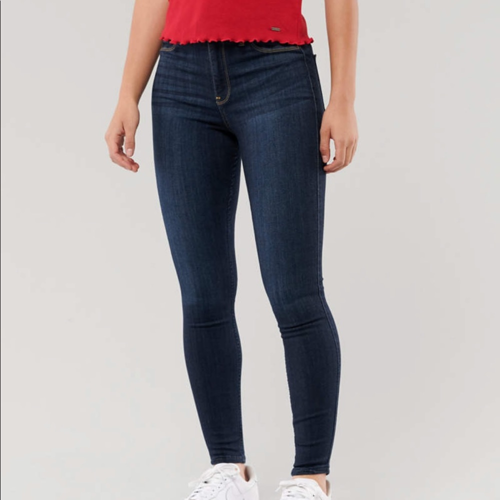 Hollister high rise jeans legging Dark wash